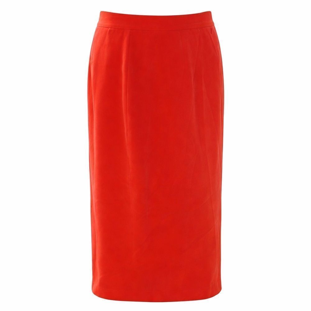 Jones of New York silk lined skirt luxury Pencil Pockets Orange Tangerine 6